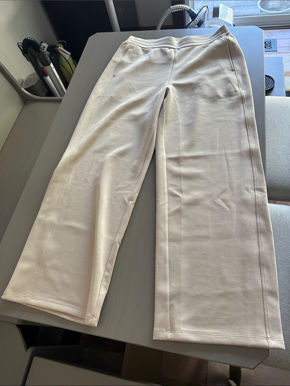 Wide Leg Women’s Pants in Light Beige - Casual Comfort